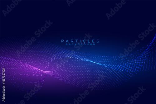 bright and shiny tech particle abstract background in wavy style