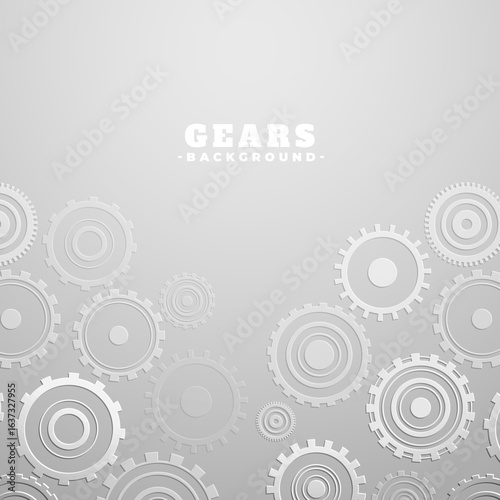 machinal equipment gear wheel grey background design