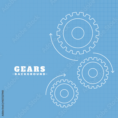 machinal gear wheel in motion background design