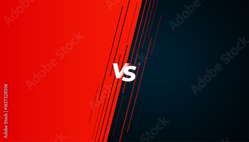 red and blue versus vs screen banner for duel tournament battle