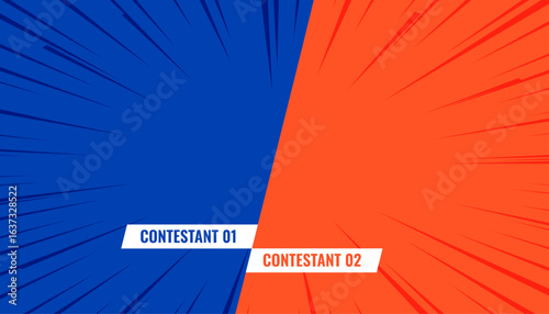 comic style duel team clash versus vs banner design
