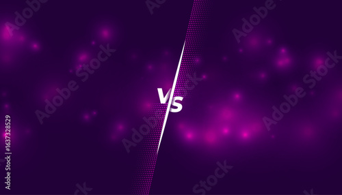 duel rival clash versus vs purple banner with shiny particle
