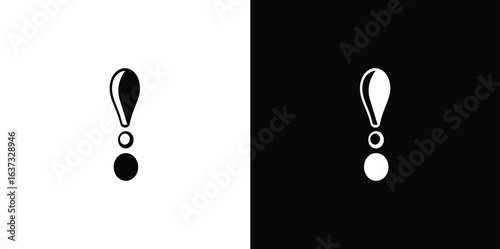 Contrasting exclamation marks on black and white backgrounds