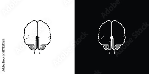 Duality of the human brain top view contrast