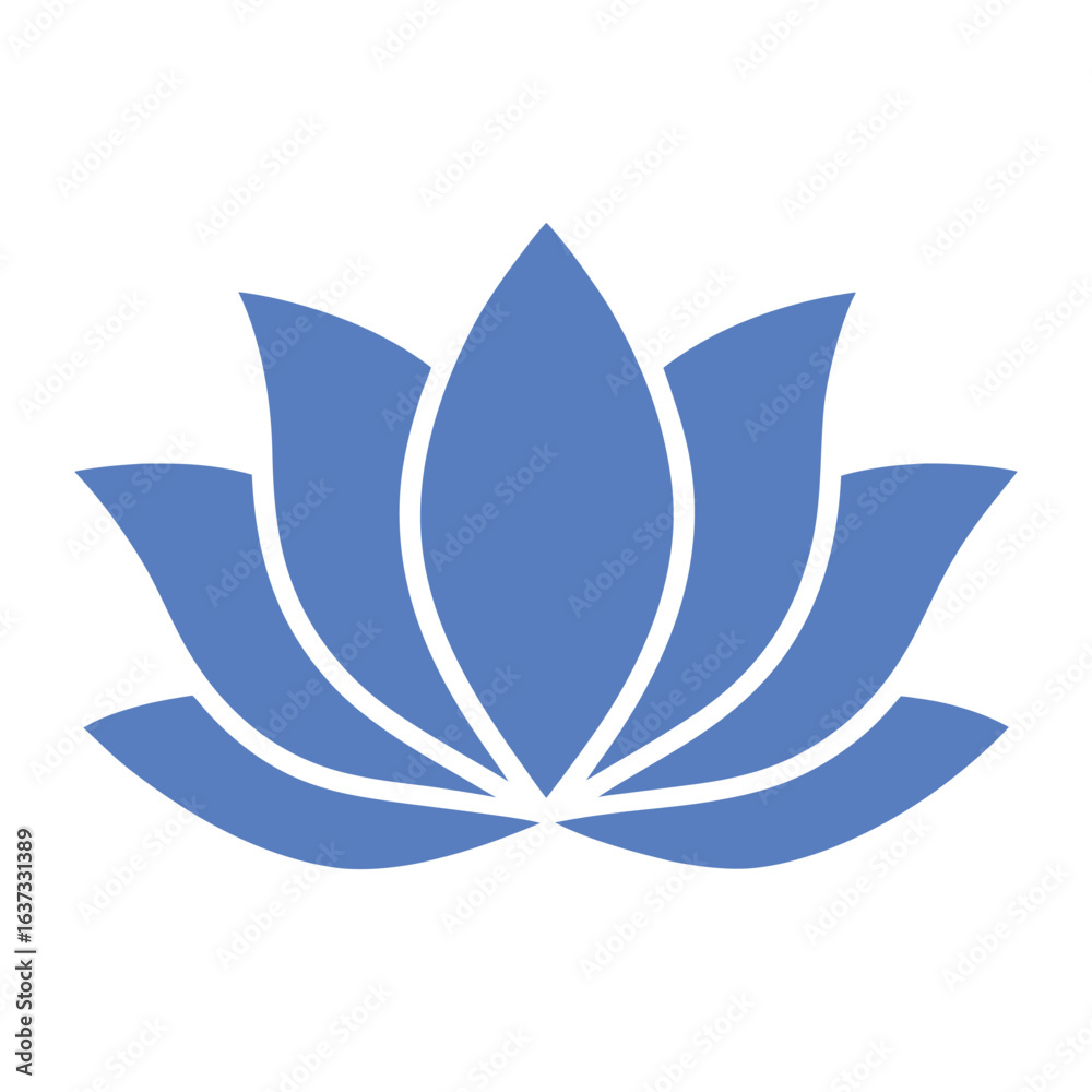 Obraz premium Beautiful blue lotus flower vector illustration for yoga meditation and spa design projects use this art 90