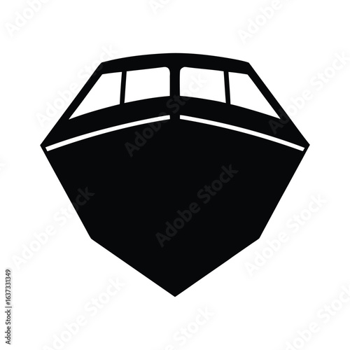 Explore the seas with this black boat silhouette vector image for marine adventures and sailing trips