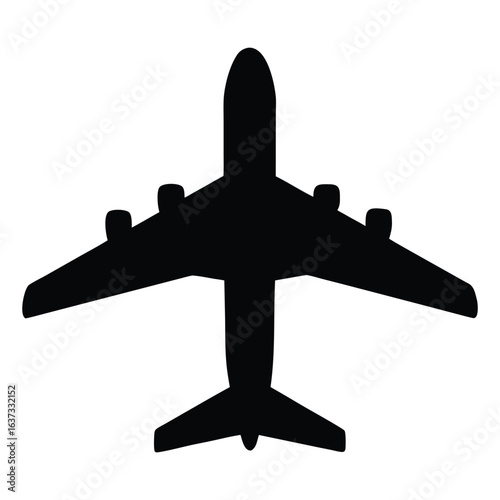 Airplane jet silhouette vector design for travel aviation and transportation industry graphic resource