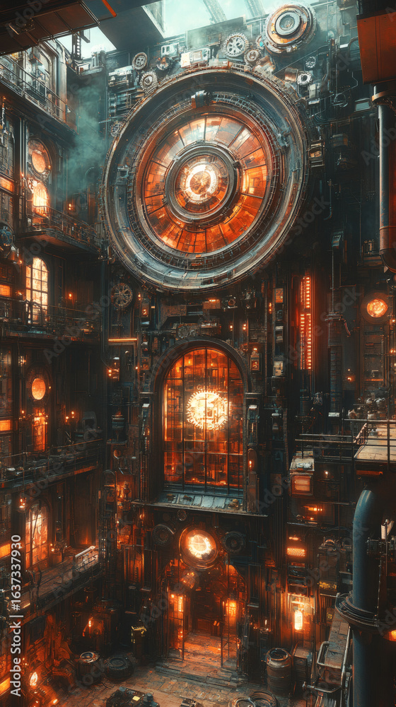 Obraz premium Show a floating industrial platform powered by advanced technology