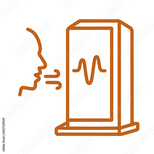 Digital voice recognition technology with user speaking to device Breathing Mirror Monolith