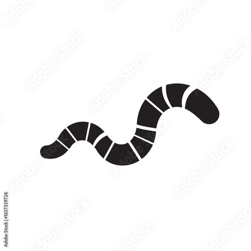 silhouette image of a worm with a transparent background