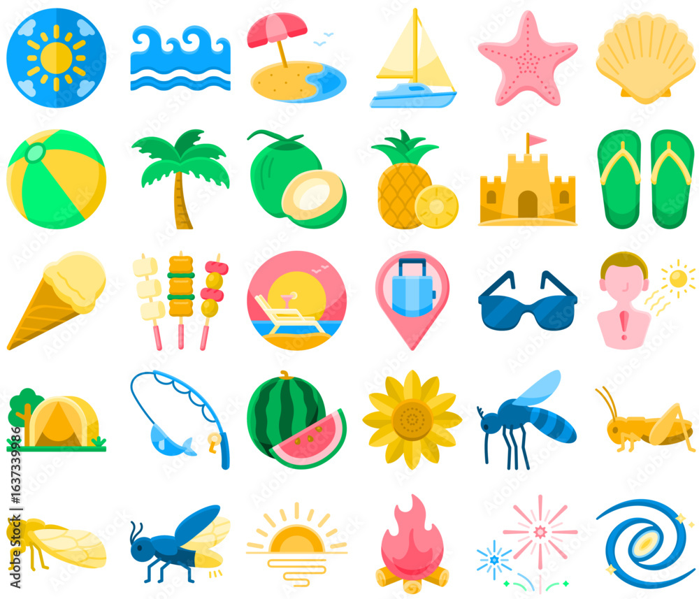 Fototapeta premium ICON Pack_Flat_Summer