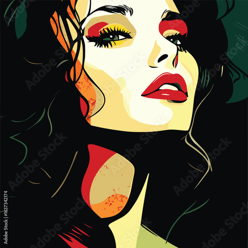 A beautiful woman, vector clip art