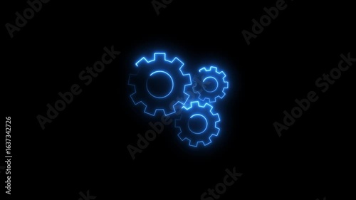 Wallpaper Mural Update neon setting icon setup animation in black background screen, Torontodigital.ca