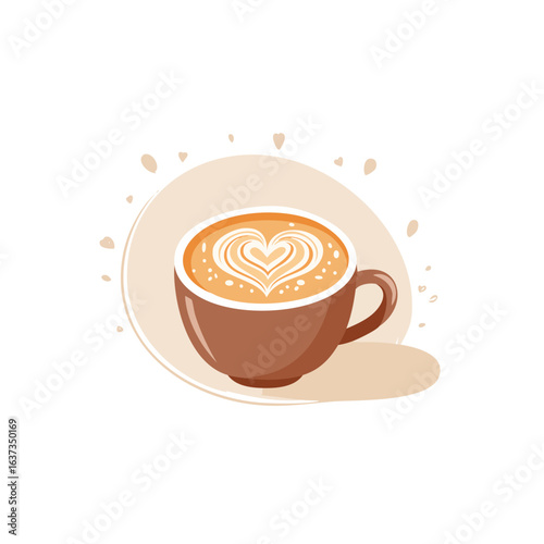 Minimal vector of a small espresso cup with saucer