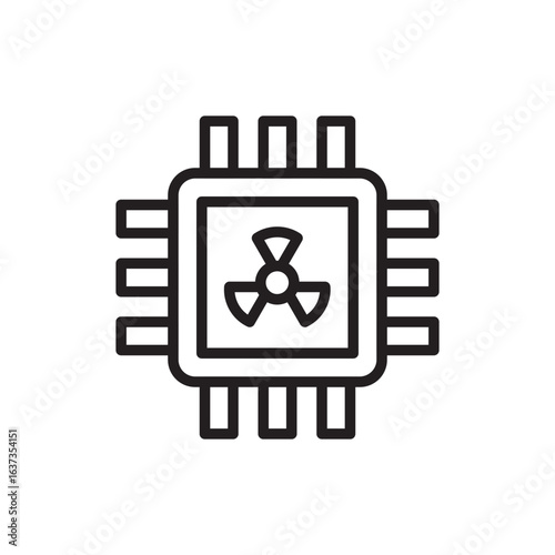 Nuclear system outline icons, minimalist vector illustration ,simple transparent graphic element .Isolated on white background