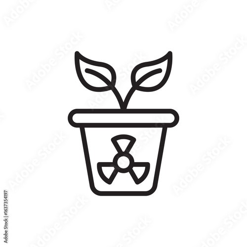 Nuclear plant outline icons, minimalist vector illustration ,simple transparent graphic element .Isolated on white background