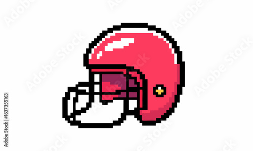 rugby helmet cartoon pixel illustration