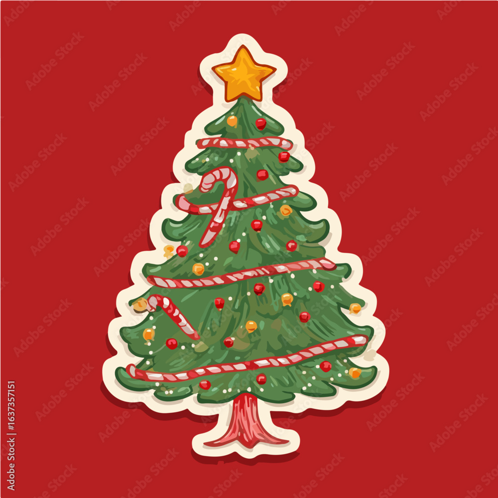 Fototapeta premium Christmas tree vector diagram, exquisite vector diagram