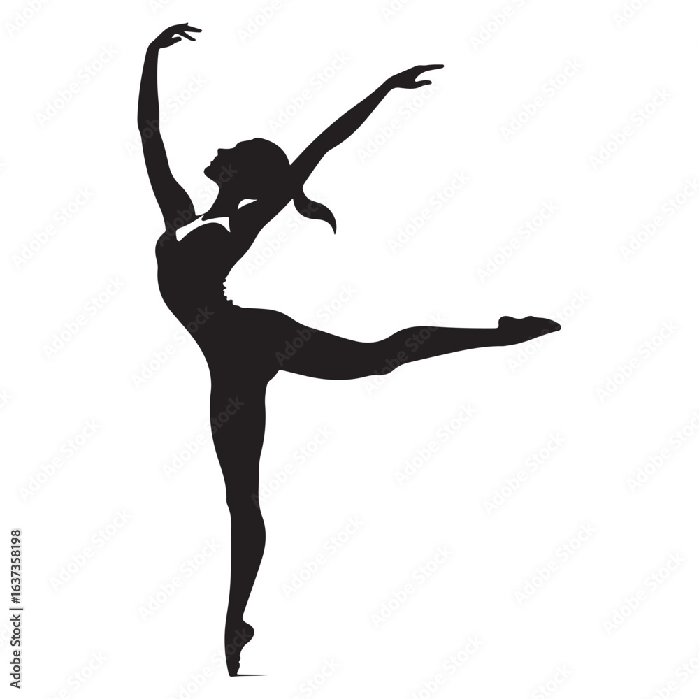 Obraz premium vector silhouette of a ballet dancer