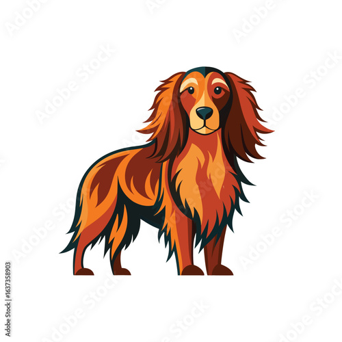 vector illustration of a Irish Setter, dog.
