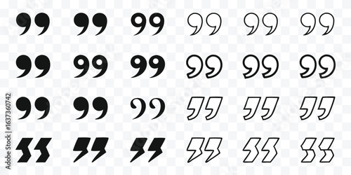 Photos Collection of Quotation Mark Vector Icons Emphasizing Text and Speech Various St