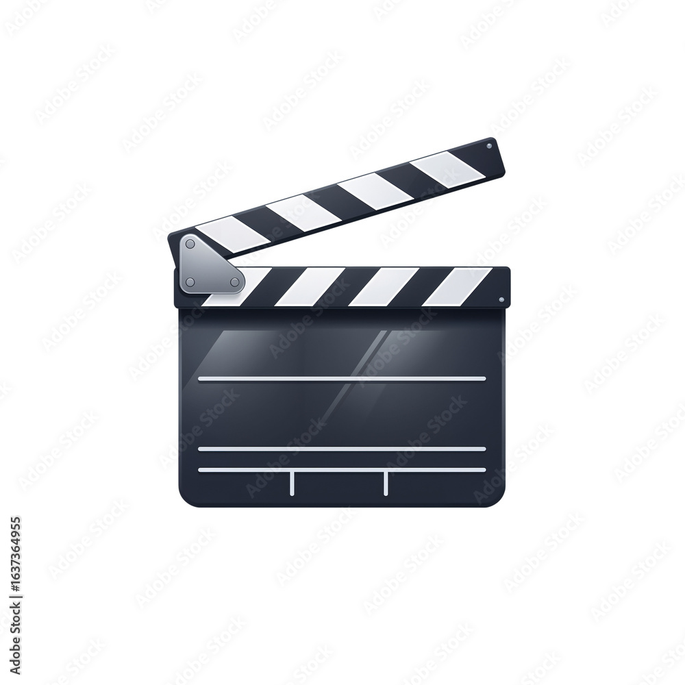 Obraz premium Cinema Production Slate with Isolated Transparent Background: The Magic Behind the Scene