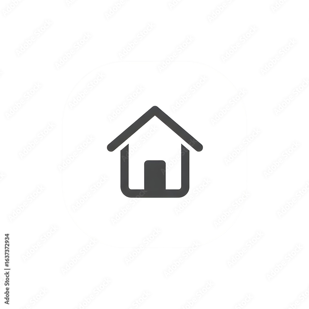 Minimalist House Icon Symbolizing Home, Real Estate, and Shelter Concepts Minimalist House Icon Symbolizing Home, Real Estate, and Shelter Concepts