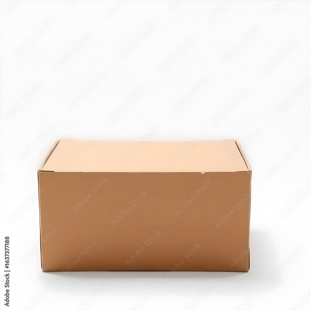 Rectangular cardboard box isolated on white surface Rectangular cardboard box isolated on white surface
