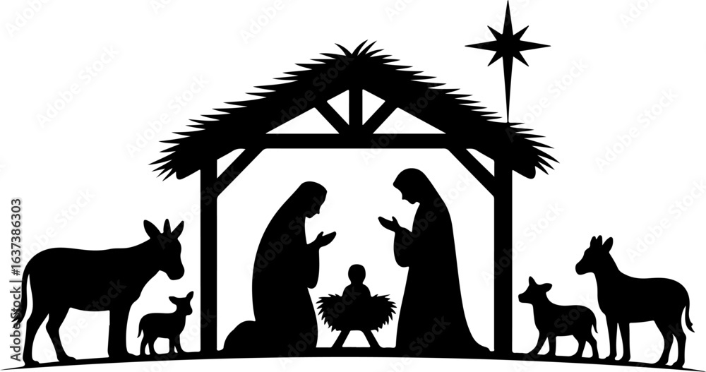 Fototapeta premium Christian Vector, jesus silhouette