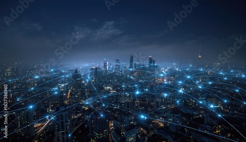 City at night, network of light (1)