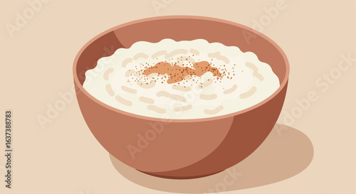 Creamy dish in a bowl with powder. Warm, hearty, and flavorful offering