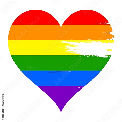 Free Download Rainbow heart with grunge texture - GFXLoad