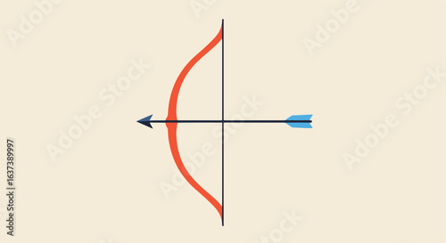 Ready Aim Fire! Archer's weapon with bow and arrow, targeting with precision