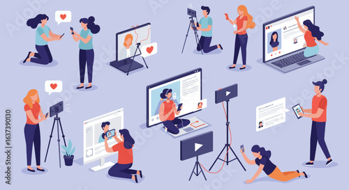 People Engaging with Social Media and Online Content Creation