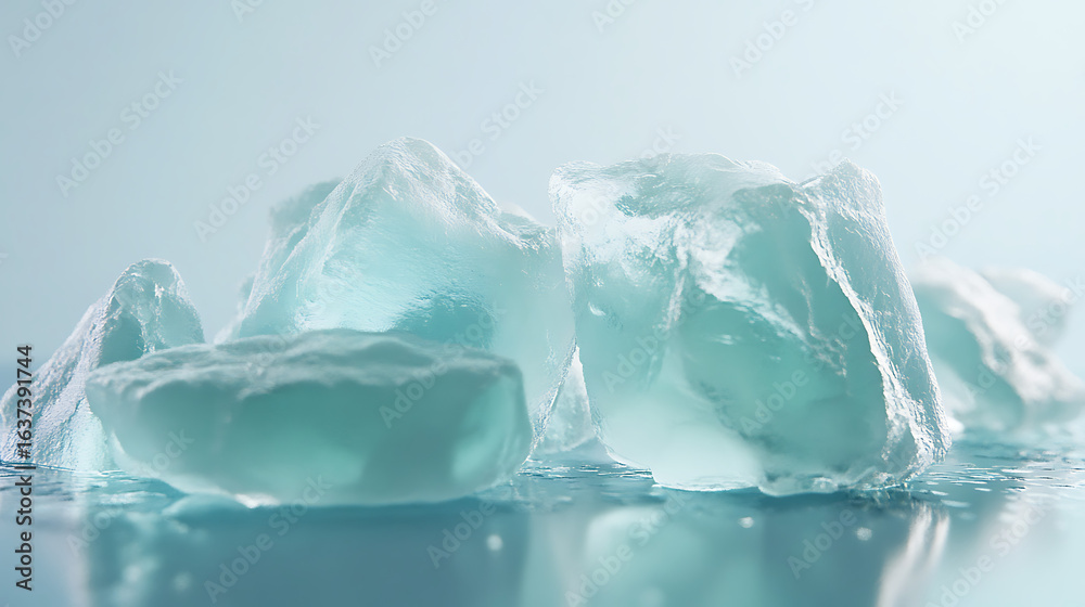 Obraz premium Ice cubes closeup