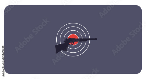 A pistol silhouette is dead center on a bullseye target