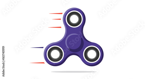 Purple spinner with red lines, indicating speed on white background with shadow
