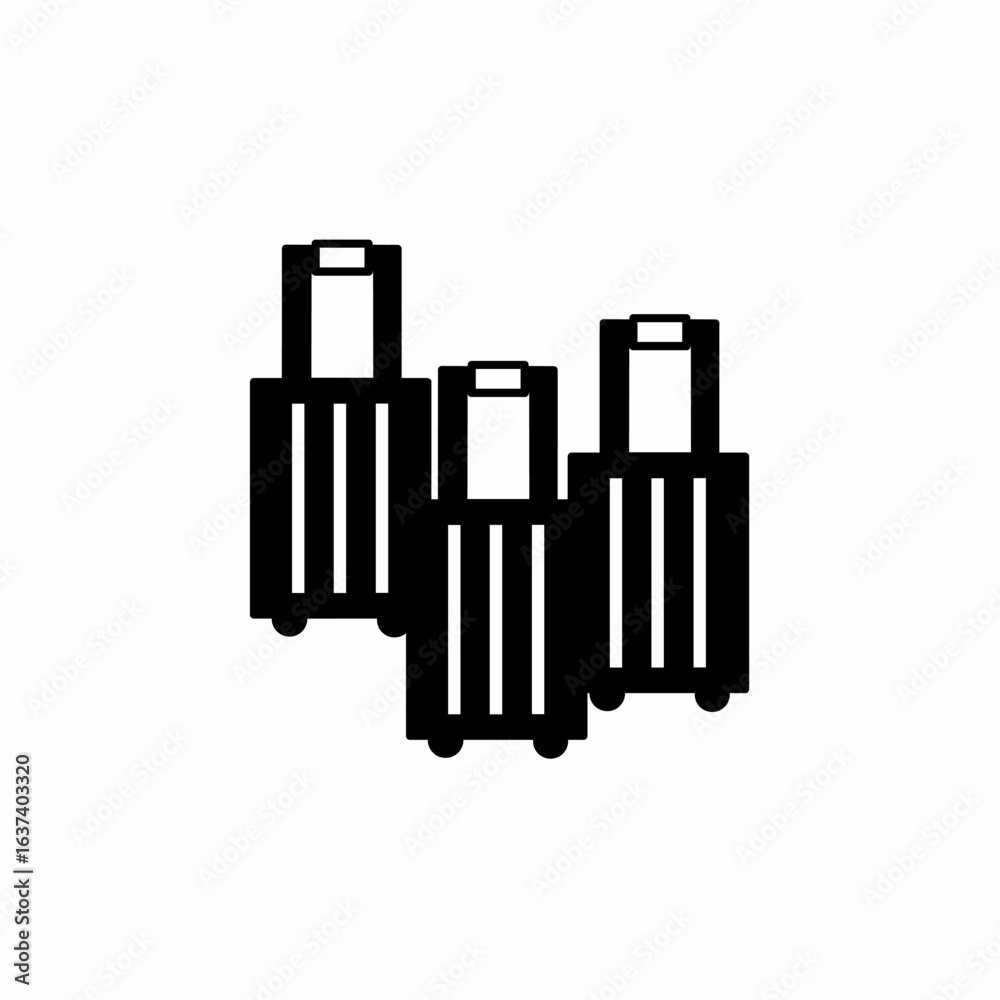 Obraz premium Suitcase symbol. Flat linear design. Suitcase icon. Isolated vector element.