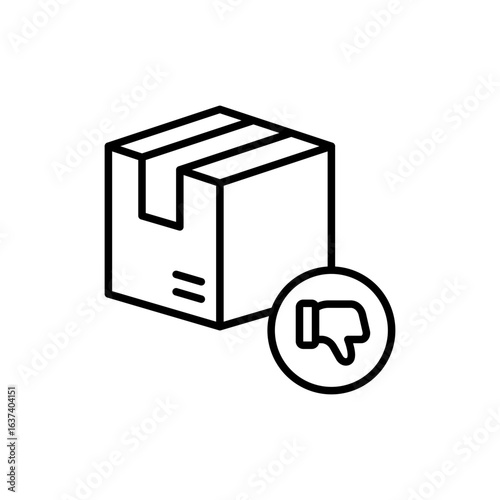 Package review outline icons, minimalist vector illustration ,simple transparent graphic element .Isolated on white background