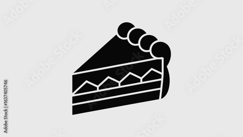 Savor a delicious slice of celebration with this simple, modern black and white cake icon perfect for events, menus, or sweet treat promotions.