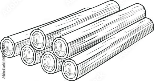 Cinnamon sticks stacked on transparent png vector.cinnamon, spice, brown, food, color image, no people, photography, food and drink, large group of objects, still life, white background, ingredient,