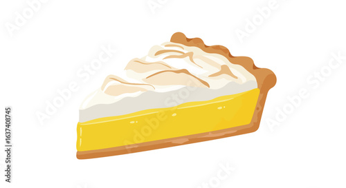 Tart Slice Delicious baked sweet filling with meringue layer in a decorative crust