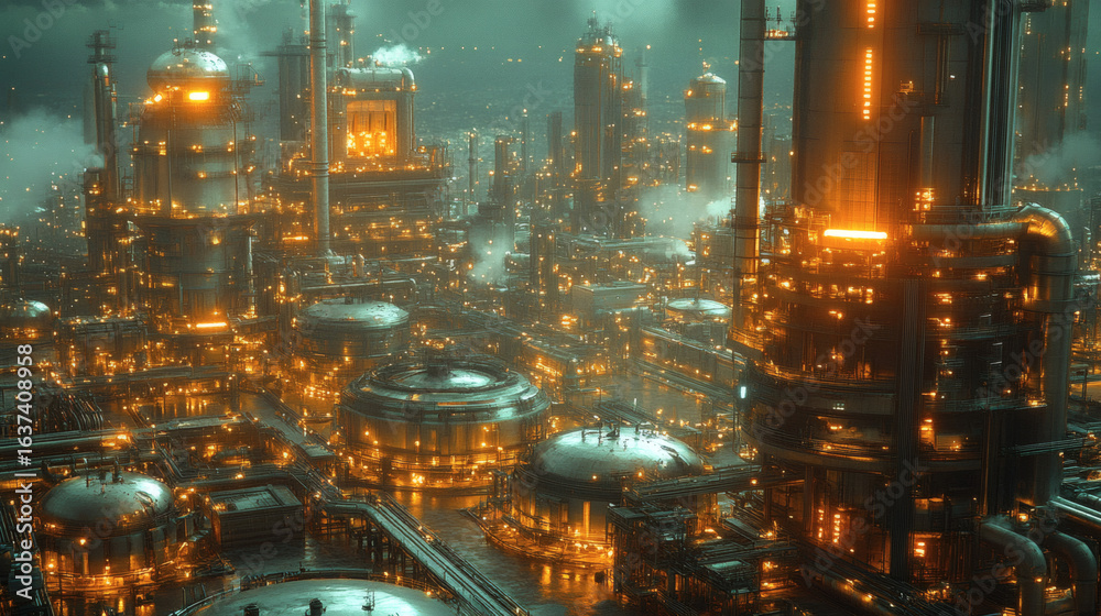 Naklejka premium Design a hologram-assisted refinery control center