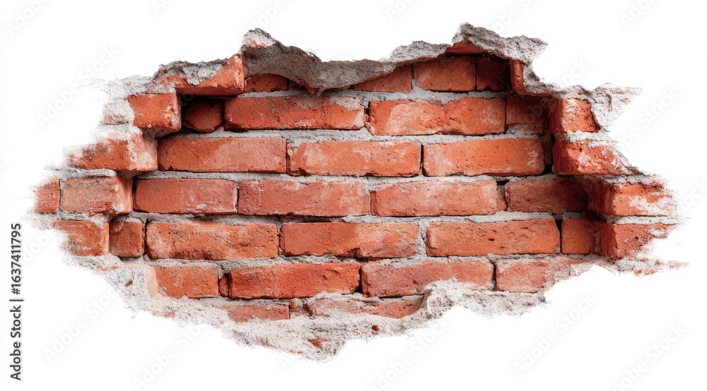 Obraz premium Ripped brick wall hole