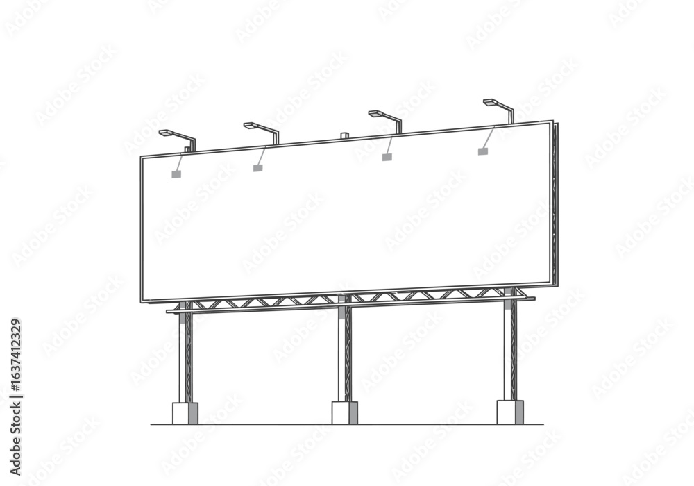 Obraz premium A billboard structure is displayed with a blank canvas for advertisement