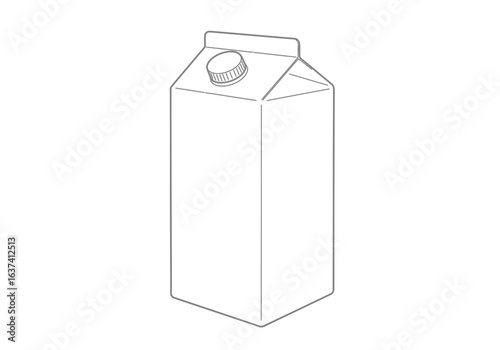 A carton rectangular and lined with a cap stands out on a white background