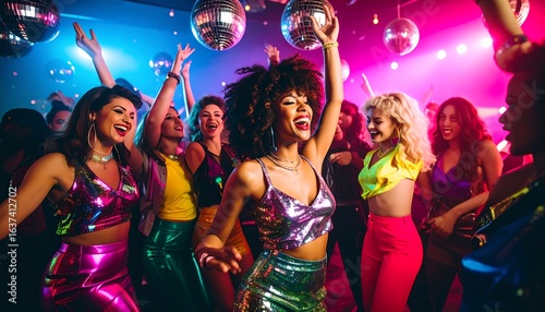 Energetic party scene at a nightclub