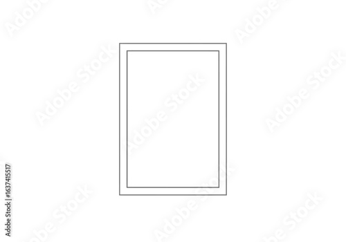 Gray doublelined rectangle on white background