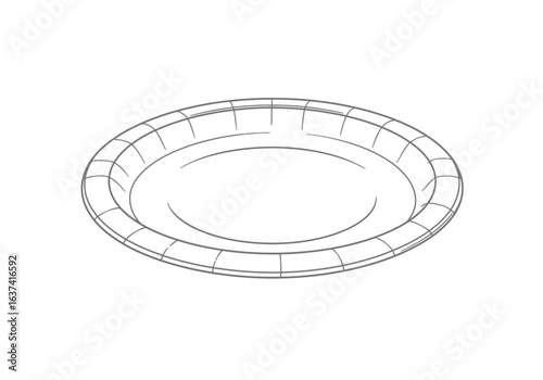 Paper plate outlines showcasing a round fluted design