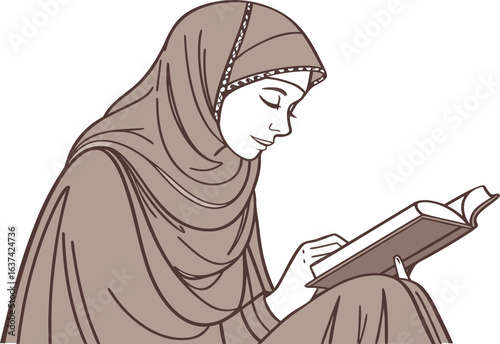 Girl Wearing Traditional Burqa Illustration. Woman in Burqa Cultural Clothing Design. Modest Girl Wearing Burqa Digital Art. Female Figure Wearing Full Burqa Garment. Traditional Muslim Girl Wearing
